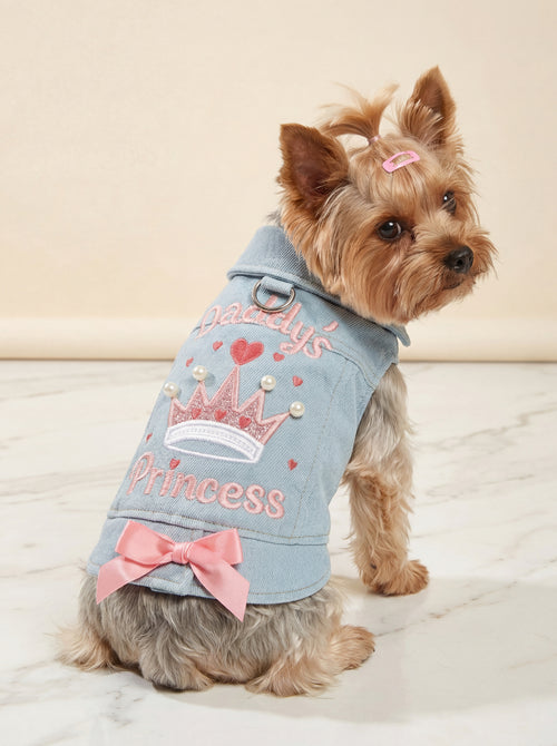Personalisierbare Little Princess Jeans Hundejacke 